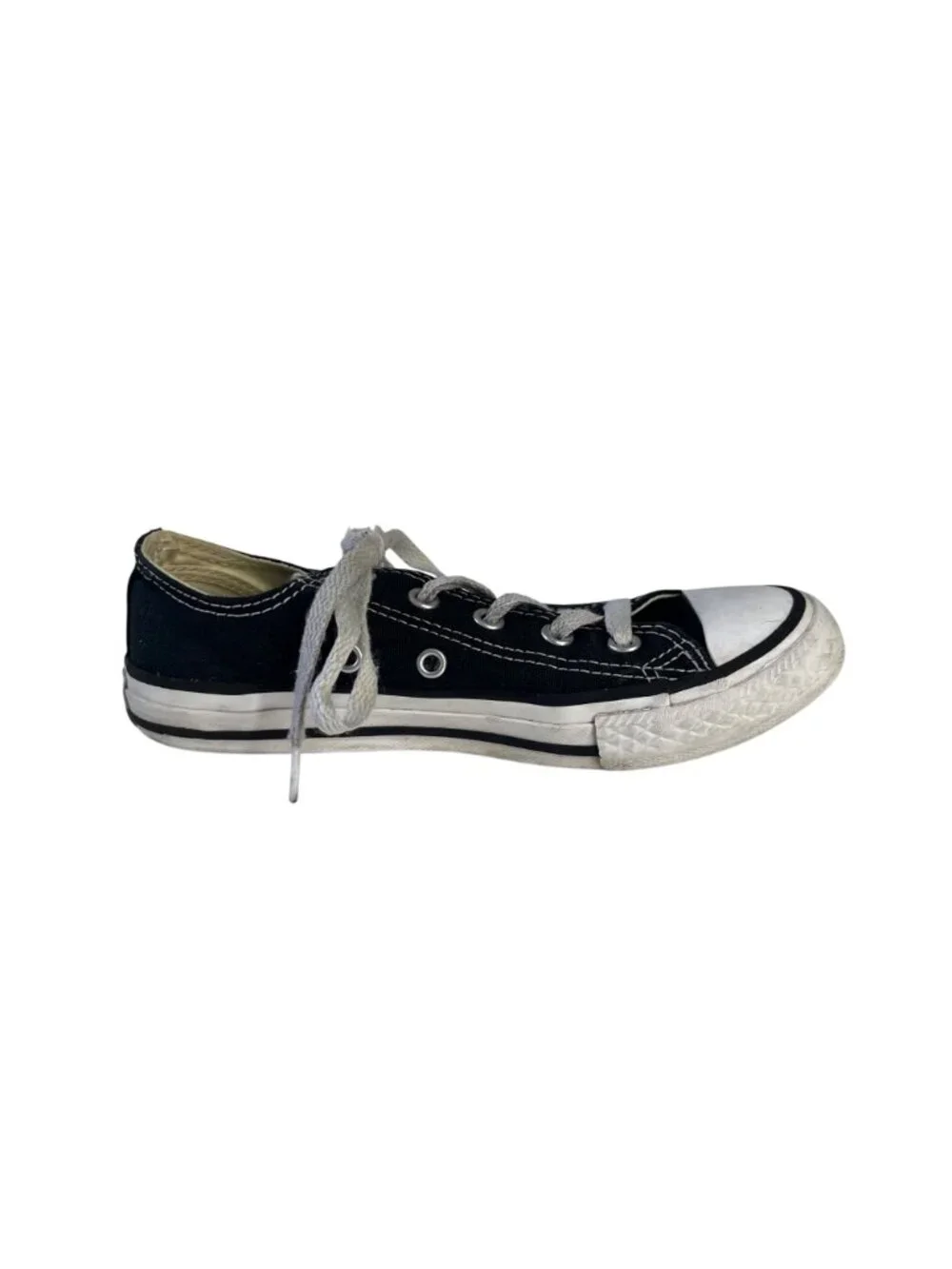 Converse All‎ Star Low Top Sneakers Shoes Kids Size 1 Blue Canvas Lace-Up